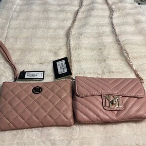 Badgley Mischka small crossbody and wristlet set